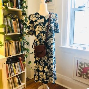 Vintage midi hibiscus Hawaiian tent dress s/m